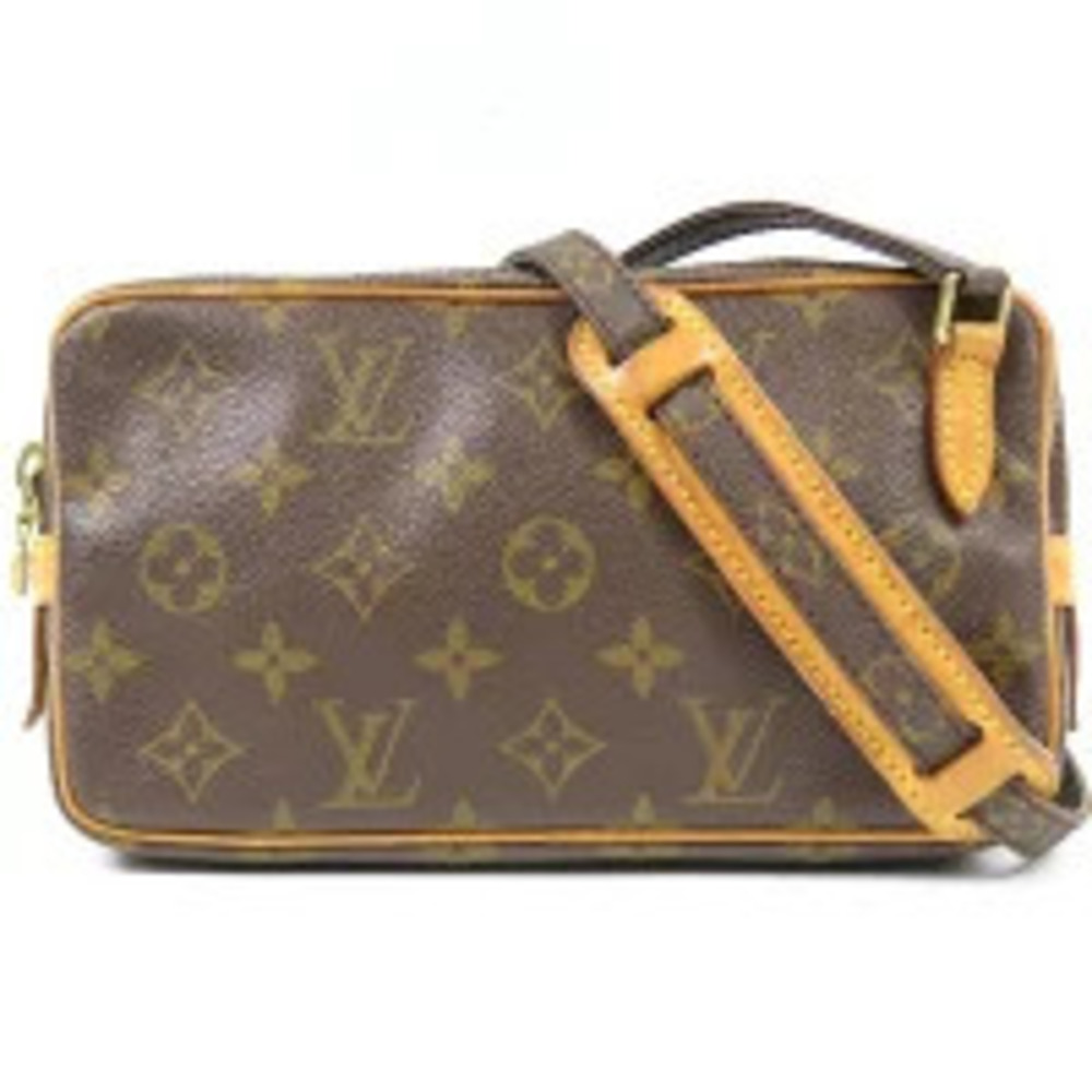 Louis Vuitton Pochette Marly Bandoulire shoulder pad Monogram bag leather brown
